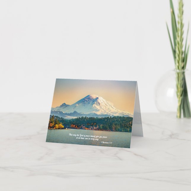 Cartes Pour Fêtes Annuelles Écriture de paix inspirée Mount Rainier (Devant)