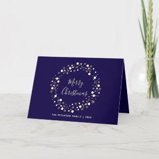 Cartes Pour Fêtes Annuelles Écriture Élégante | Couronne d'Étoiles Noël Non Ph