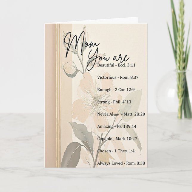 Cartes Pour Fêtes Annuelles Écriture florale tan coutume Fête des Mères (Devant)