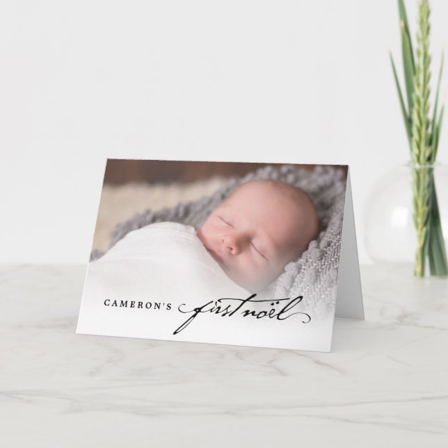 Cartes Pour Fêtes Annuelles Écriture manuscrite classique Script Baby's First  (Devant)