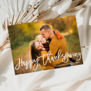 Cartes Pour Fêtes Annuelles Écriture manuscrite de brosse blanche action de gr