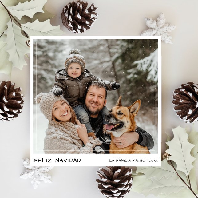 Cartes Pour Fêtes Annuelles Écriture manuscrite Feliz Navidad Photo de Noël es (Créateur téléchargé)