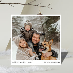 Cartes Pour Fêtes Annuelles Écriture manuscrite Funny Chien Famille Photo Cart