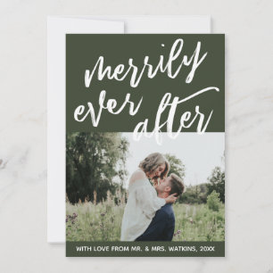 Cartes Pour Fêtes Annuelles Écriture manuscrite sur Green Merily Ever After, p