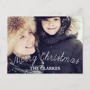 Cartes Pour Fêtes Annuelles Écriture mignonne et photo de Joyeux Noël