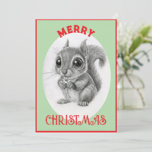 Cartes Pour Fêtes Annuelles Écureuil adorable - Joyeux Noël