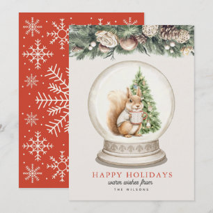 Cartes Pour Fêtes Annuelles Écureuil chaud Choc de neige Grobe