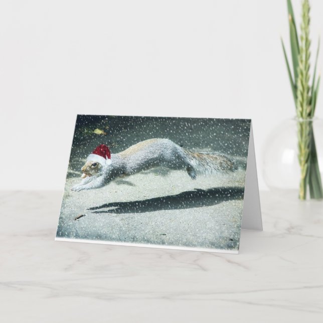 Cartes Pour Fêtes Annuelles Écureuil de Noël (Devant)