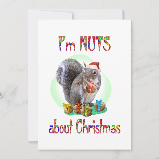Cartes Pour Fêtes Annuelles Écureuil de Noël (Devant)