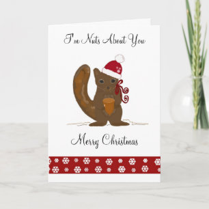 Cartes Pour Fêtes Annuelles Écureuil de Noël avec citation mignonne