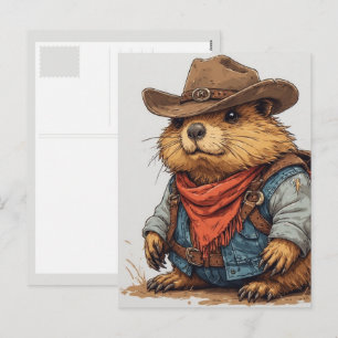 Cartes Pour Fêtes Annuelles écureuil de terre cow-boy