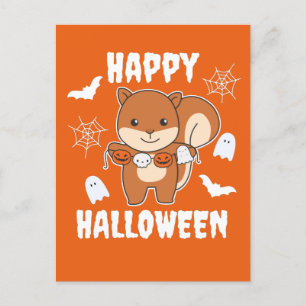 Cartes Pour Fêtes Annuelles Écureuil Joyeux Halloween Costume de citrouille