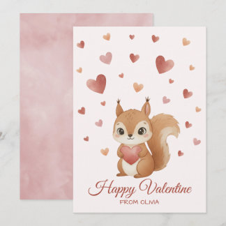 Cartes Pour Fêtes Annuelles Écureuil mignon avec la Saint-Valentin cœur
