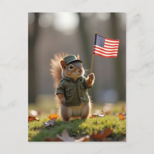 Cartes Pour Fêtes Annuelles Écureuil patriotique