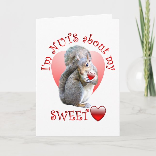 Cartes Pour Fêtes Annuelles Écureuil Valentine (Devant)