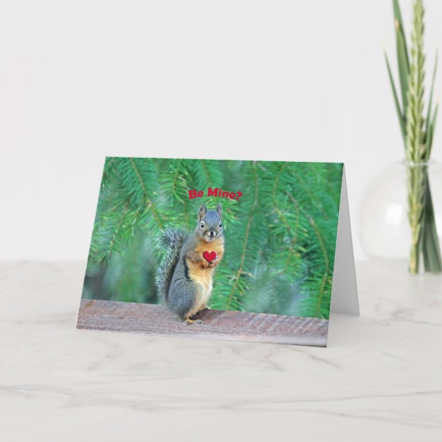Cartes Pour Fêtes Annuelles Écureuil Valentine (Devant)