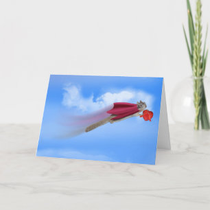 Cartes Pour Fêtes Annuelles Écureuil volant et bonbons