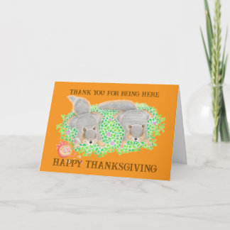 Cartes Pour Fêtes Annuelles Écureuils mignons Action de grâce amis pliés
