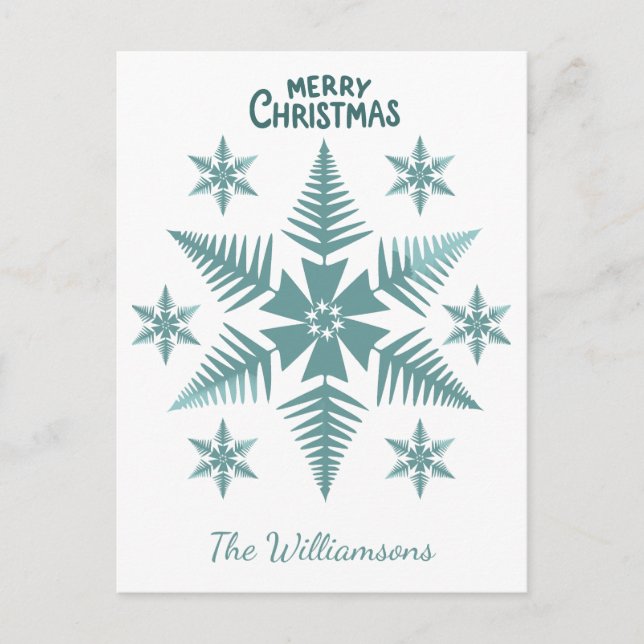 Cartes Pour Fêtes Annuelles Editable Snowflake Christmas/Holiday (Devant)