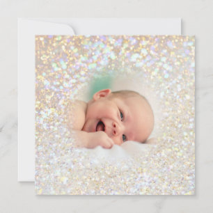Cartes Pour Fêtes Annuelles effet de scintillement faux bokeh photo de bébé