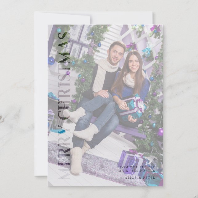 Cartes Pour Fêtes Annuelles Effet Transparence Famille Photo Joyeux Noël (Devant)