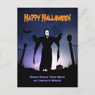 Cartes Pour Fêtes Annuelles Éffrayant Ghost GraveyCitrouille Halloween Party