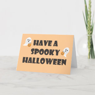 Cartes Pour Fêtes Annuelles Éffrayant Halloween Ghosts Halloween Candy Orange