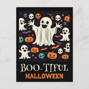 Cartes Pour Fêtes Annuelles Éffrayant Happy Ghost Boo-tiful Halloween