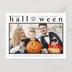Cartes Pour Fêtes Annuelles Éffrayant Jack-o'lanterne Happy Halloween 1 Photo
