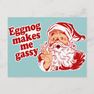 Cartes Pour Fêtes Annuelles Eggnog rend Père Noël Flatulent