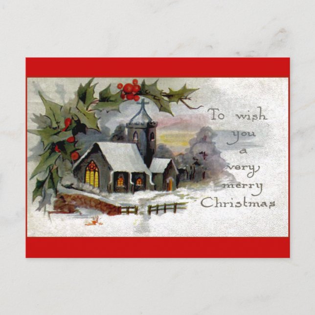 Cartes Pour Fêtes Annuelles Église de Noël (Devant)