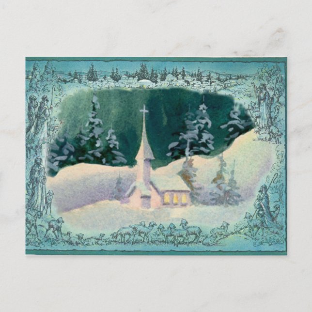 Cartes Pour Fêtes Annuelles ÉGLISE DE NOËL par SHARON SHARPE (Devant)