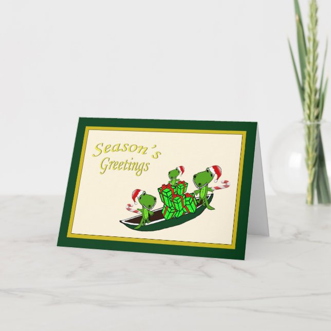 Cartes Pour Fêtes Annuelles Église de Santa Alligators (Devant)