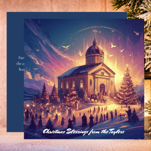 Cartes Pour Fêtes Annuelles Église Gloire à Dieu Religieux Jésus chrétien