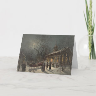 Cartes Pour Fêtes Annuelles Église le soir de Noël