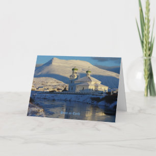 Cartes Pour Fêtes Annuelles Église orthodoxe russe sur l'île d'Unalaska