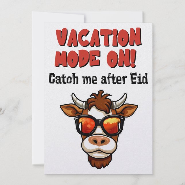 Cartes Pour Fêtes Annuelles Eid Adha Mème drôle - La chèvre en mode vacances (Devant)
