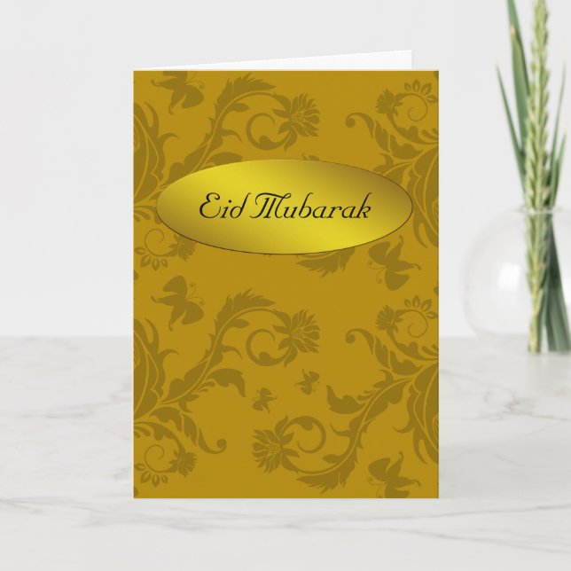 Cartes Pour Fêtes Annuelles Eid Moubarak Floral (Devant)