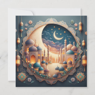 Cartes Pour Fêtes Annuelles Eid Moubarak Ramadan - Texte de voeux personnalisa