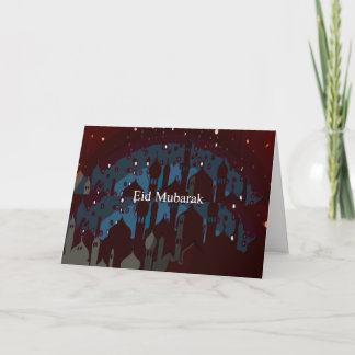 Cartes Pour Fêtes Annuelles Eid Mubarak avec l'effet de nuit