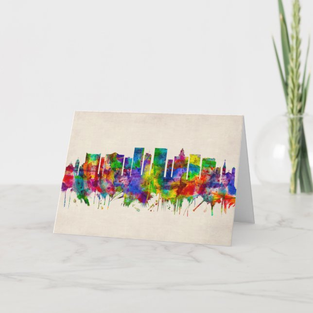 Cartes Pour Fêtes Annuelles El Paso Texas Skyline (Devant)