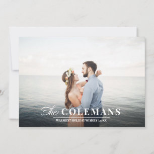 Cartes Pour Fêtes Annuelles Élégance   Bleu marin   Vacances deux photos