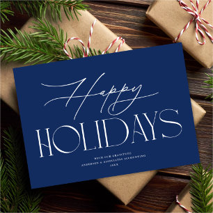 Cartes Pour Fêtes Annuelles Élégance Chic Joyeux Vacances Non Photo Affaires