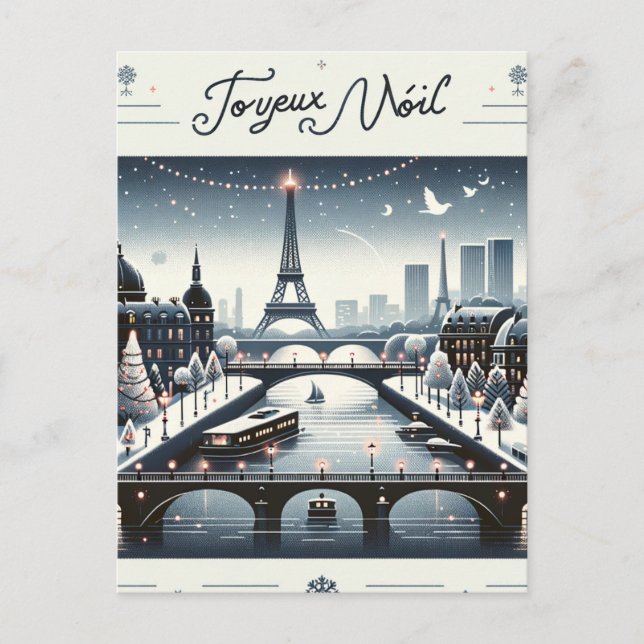 Cartes Pour Fêtes Annuelles Elégance d'hiver parisienne, Ville lumière (Devant)