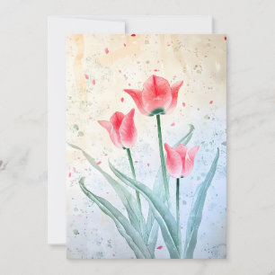 Cartes Pour Fêtes Annuelles Élégance floue de la Tulipe