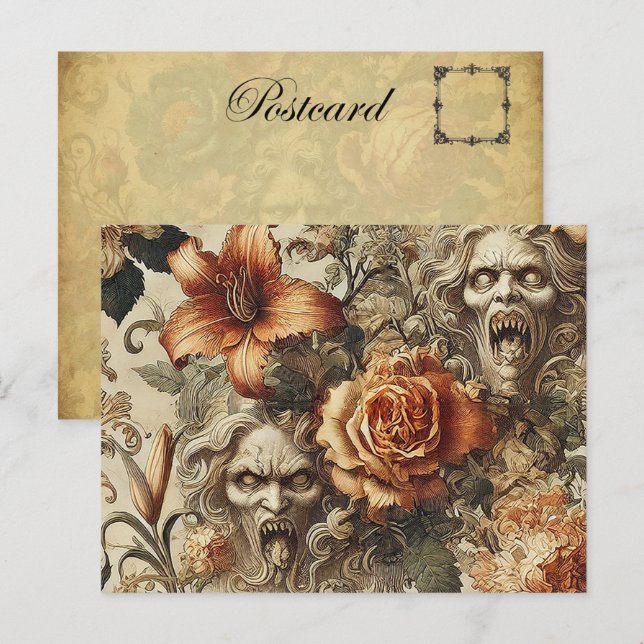 Cartes Pour Fêtes Annuelles Élégance Grotesque - Gothique victorien (Devant / Derrière)