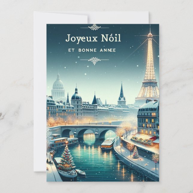 Cartes Pour Fêtes Annuelles Elégance hivernale parisienne (Devant)