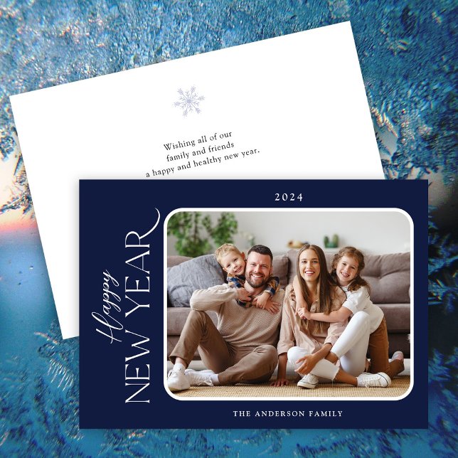 Cartes Pour Fêtes Annuelles Élégance simple photo de Nouvel An (Créateur téléchargé)