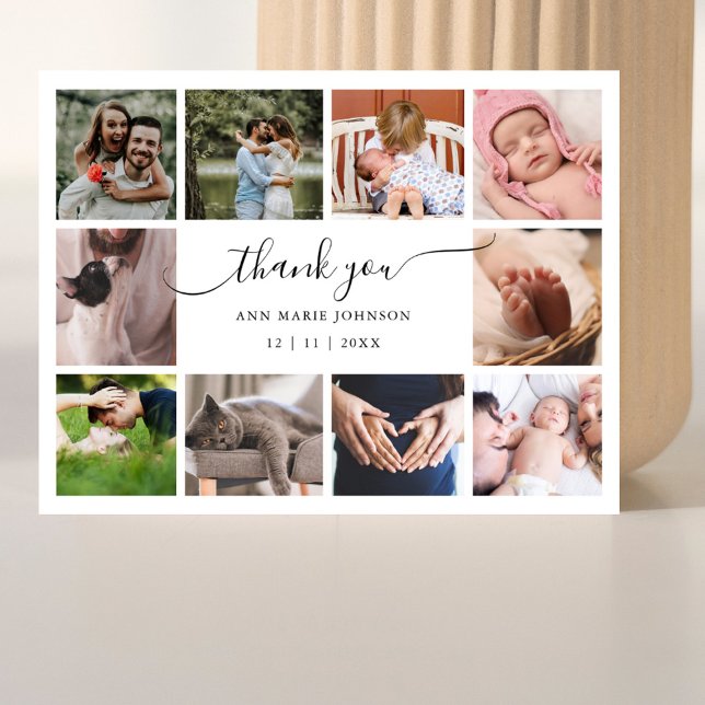 Cartes Pour Fêtes Annuelles Elégant 10 photo Collage Baby shower Merci (Créateur téléchargé)