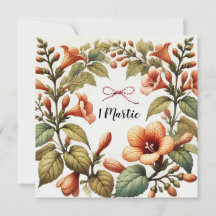 Élégant 1 Martie Floral Message personnalisé